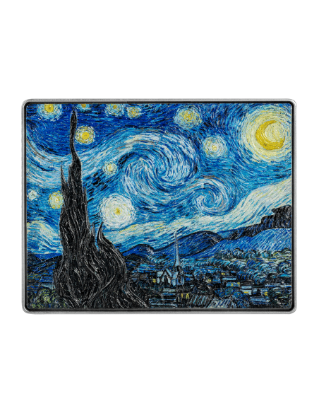 STARRY NIGHT By Vincent Van Gogh Colored 1 Oz Silver & 14 Oz Copper Coin 5000 Francs Chad 2023 - Coins & More - Tchad