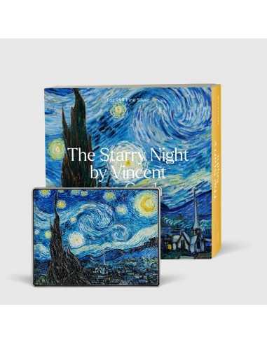 STARRY NIGHT By Vincent Van Gogh Colored 1 Oz Silver & 14 Oz Copper Coin 5000 Francs Chad 2023 - Coins & More - Tchad
