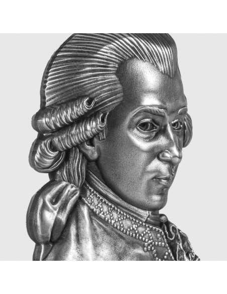 WOLFGANG AMADEUS MOZART Shaped 2 Oz Silver Coin 10000 Francs Chad 2023 - Coins & More - Tchad