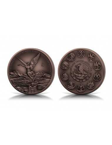 LIBERTAD Antique Copper Series II 1 Oz Silver coin 1 Onza Mexico 2022 - Coins & More - Messico