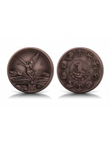 LIBERTAD Antique Copper Series II 1 Oz Silver coin 1 Onza Mexico 2022 - Coins & More - Messico