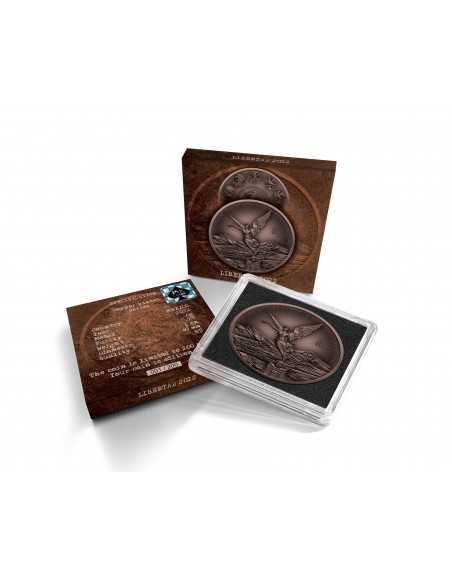 LIBERTAD Antique Copper Series II 1 Oz Silver coin 1 Onza Mexico 2022 - Coins & More - Messico