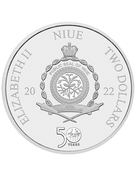 GODFATHER 50th Anniversary 1 Oz Silver Enameled Coin 2$ Niue 2022 - Coins & More - Niue