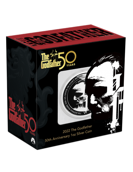 GODFATHER 50th Anniversary 1 Oz Silver Enameled Coin 2$ Niue 2022 - Coins & More - Niue