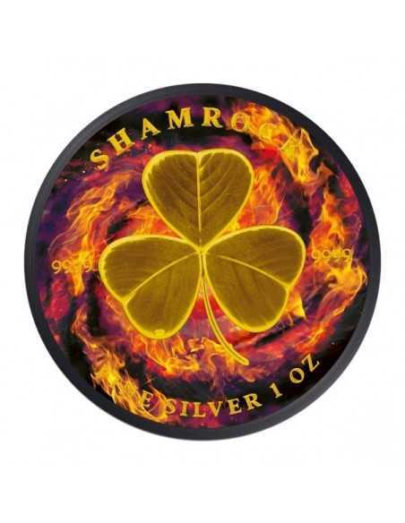 BURNING SHAMROCK Colorized 1 Oz Silver Coin 2$ Niue 2022 - Coins & More - Niue