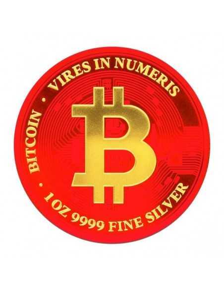 BITCOIN Red Space Colorized 1 Oz Silver Coin 2$ Niue 2022 - Coins & More - Niue