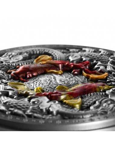 KOI AND DRAGONS 2 Oz Silver & 11.5 Oz Copper Coin 10000 Francs Chad 2023 - Coins & More - Tchad