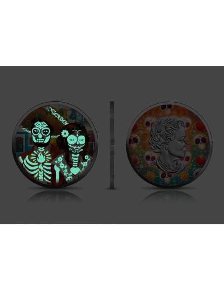 DIA DE LOS MUERTOS Glow in Dark Set 3 x 1 Oz Silver coin 5$ Canada 2022 - Coins & More - Canada
