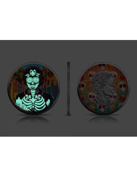 DIA DE LOS MUERTOS Glow in Dark Set 3 x 1 Oz Silver coin 5$ Canada 2022 - Coins & More - Canada