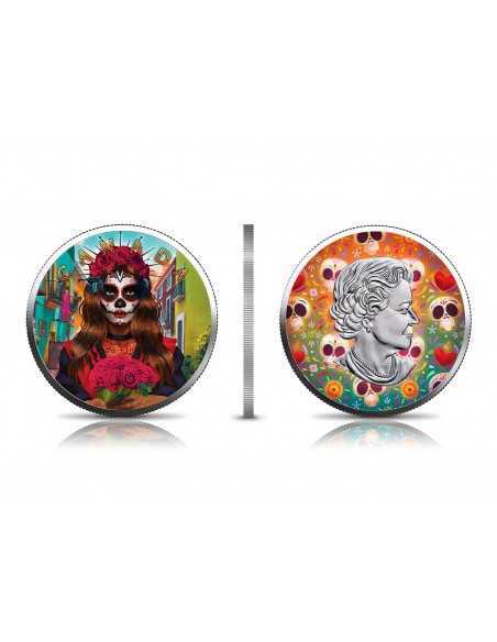 DIA DE LOS MUERTOS Glow in Dark Set 3 x 1 Oz Silver coin 5$ Canada 2022 - Coins & More - Canada