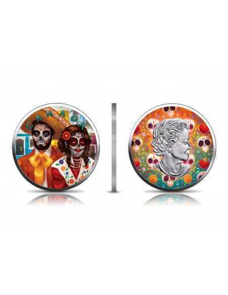 DIA DE LOS MUERTOS Glow in Dark Set 3 x 1 Oz Silver coin 5$ Canada 2022 - Coins & More - Canada