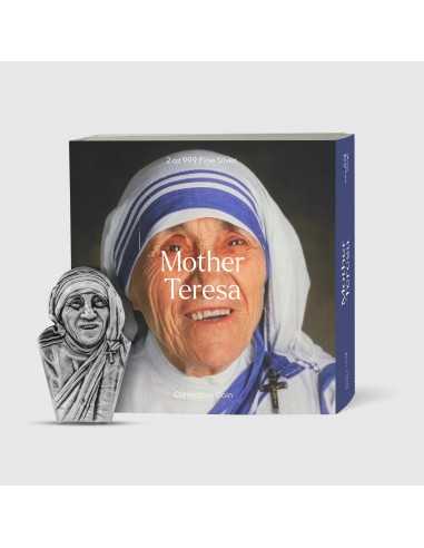 MOTHER TERESA Shaped 2 Oz Silver Coin 10000 Francs Chad 2023 - Coins & More - Tchad
