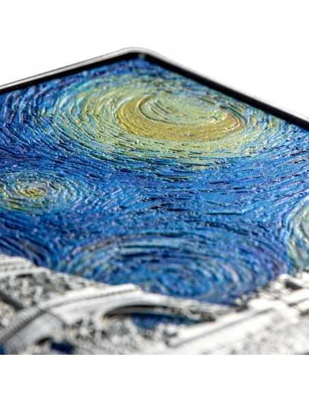 STARRY NIGHT IN PARIS Colored 1 Oz Silver & 14 Oz Copper Coin 5000 Francs Chad 2023 - Coins & More - Chad