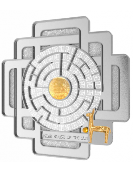 INCAN HOUSE OF THE SUN Maze Silver Coin 4$ Solomon Islands 2022 - Coins & More - Salomonen