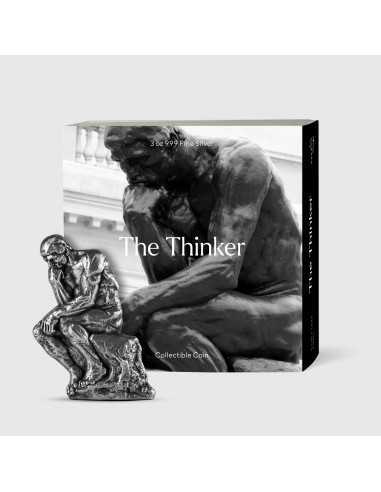 THINKER by Auguste Rodin Shaped 3 Oz Silver Coin 15000 Francs Chad 2023 - Coins & More - Tchad