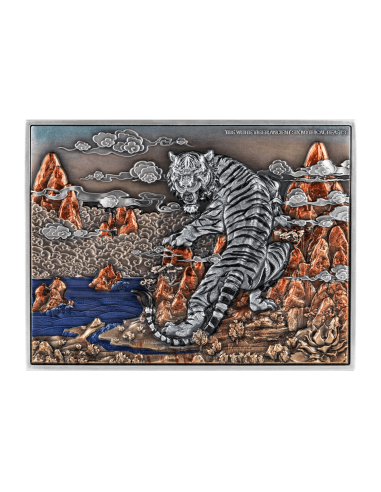 WHITE TIGER 2 Oz Silver & 33.5Oz Copper Coin 10000 Francs Chad 2022 - Coins & More - Tchad