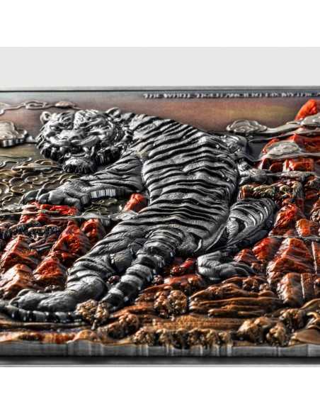 WHITE TIGER 2 Oz Silver & 33.5Oz Copper Coin 10000 Francs Chad 2022 - Coins & More - Tchad