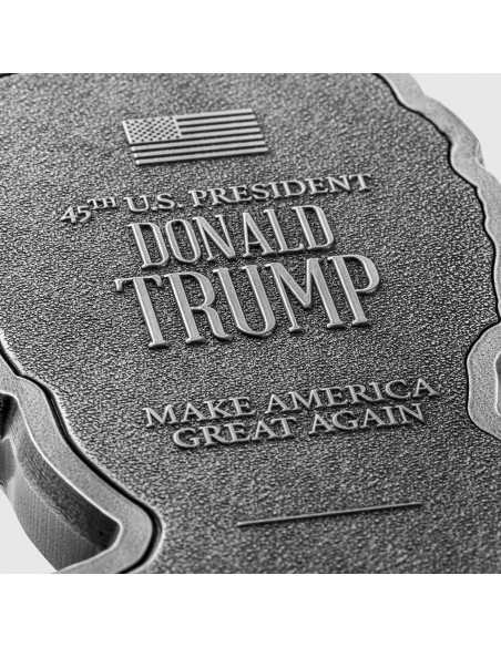 DONALD TRUMP Shaped 1 Oz Silver Coin 5000 Francs Chad 2023 - Coins & More - Chad