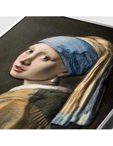 GIRL WITH A PEARL EARRING Vermeer 2 Oz Silver & 33.5 Oz Copper Coin 10000 Francs Chad 2023 - Coins & More - Tchad