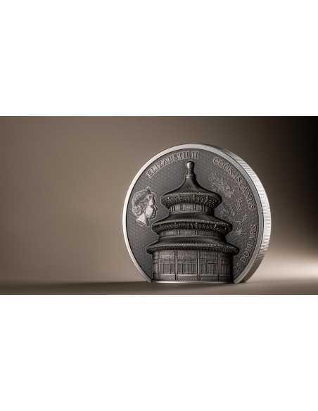 TEMPLE OF HEAVEN Beijing 5 Oz Silver Coin 10$ Cook Islands 2023