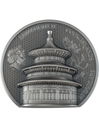 TEMPLE OF HEAVEN Beijing 5 Oz Silver Coin 10$ Cook Islands 2023