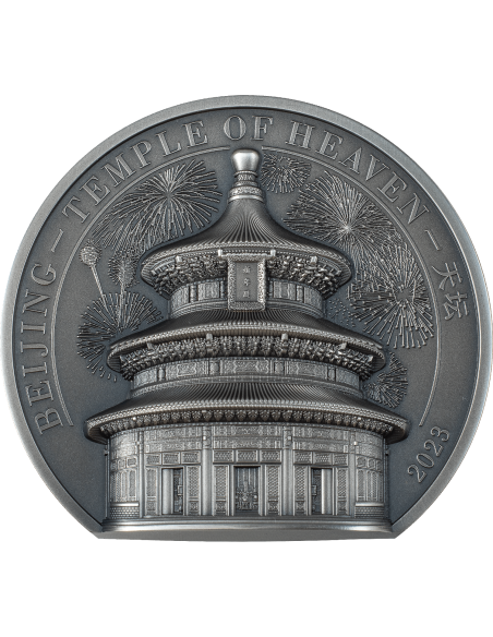TEMPLE OF HEAVEN Beijing 5 Oz Silver Coin 10$ Cook Islands 2023