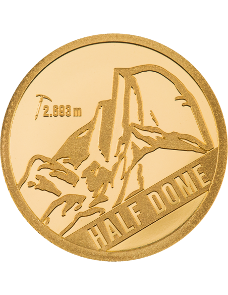 HALF DOME Mountains 0.5g Gold Coin 5$ Cook Islands 2023