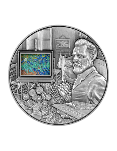 VINCENT VAN GOGH MASTERPIECES 5 Oz Silver & 38 Oz Copper Coin 25000 Francs Chad 2023