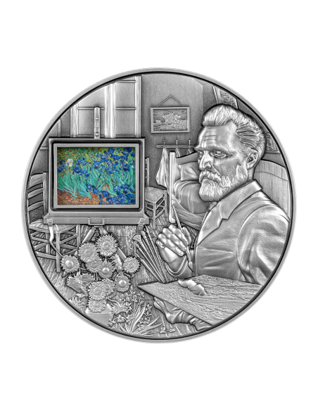 VINCENT VAN GOGH MASTERPIECES 5 Oz Silver & 38 Oz Copper Coin 25000 Francs Chad 2023