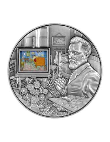 VINCENT VAN GOGH MASTERPIECES 5 Oz Silver & 38 Oz Copper Coin 25000 Francs Chad 2023