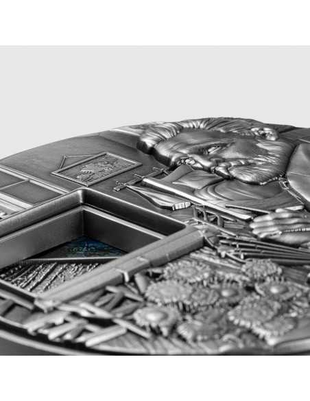 VINCENT VAN GOGH MASTERPIECES 5 Oz Silver & 38 Oz Copper Coin 25000 Francs Chad 2023