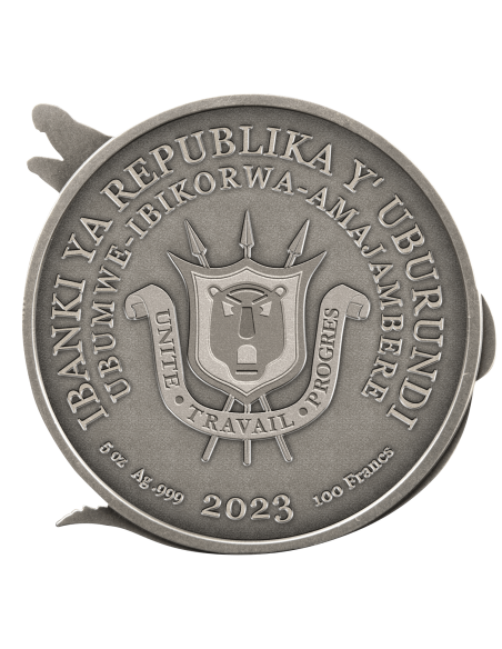 CROCODILE 5 Oz Silver Coin 100 Francs Burundi 2023 - Coins & More - Burundi