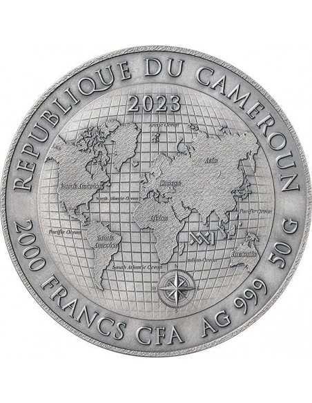 DIAMOND MINING Earth Treasures 50g Silver Coin 2000 Francs Cameroon 2023 - Coins & More - Camerun