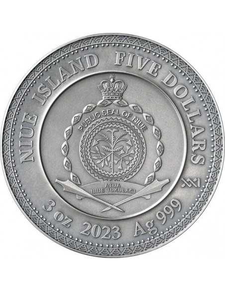 VISHNU Divine Faces Of The Sun 3 Oz Silver Coin 5$ Niue 2023 - Coins & More - Niue