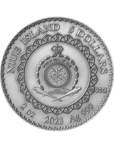 RABBIT Mandala Art 2 Oz Silver Coin 5$ Niue 2023 - Coins & More - Niue