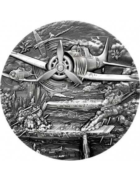 BATTLE OF MIDWAY Sea Battles 2 Oz Silver Coin 5$ Niue 2021 - Coins & More - Niue
