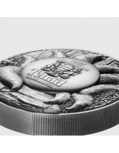 NINE TAILED FOX 1 Oz Silver & 4.5 Oz Copper Coin 5000 Francs Chad 2023 - Coins & More - Tchad