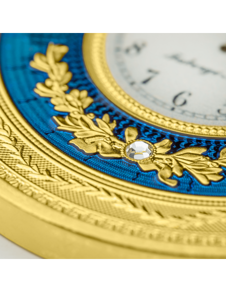 BLUE TABLE CLOCK Faberge 1 Oz Silver Coin 1$ Niue 2022 - Coins & More - Niue