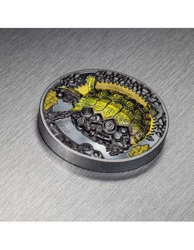 MECHANICAL TURTLE Clockwork Evolution 3 Oz Silver Coin 2000 Togrog Mongolia 2022 - Coins & More - Mongolia