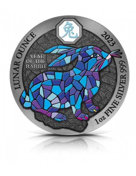 AZURE BLACK WATER RABBIT 1 Oz Silver Coin 50 Francs Burundi 2023 - Coins & More - Burundi