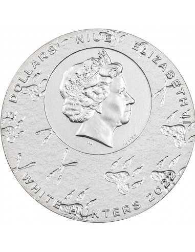 WHITE TIGER White Hunters 3 Oz Silver Coin 5$ Niue 2022 - Coins & More - Niue
