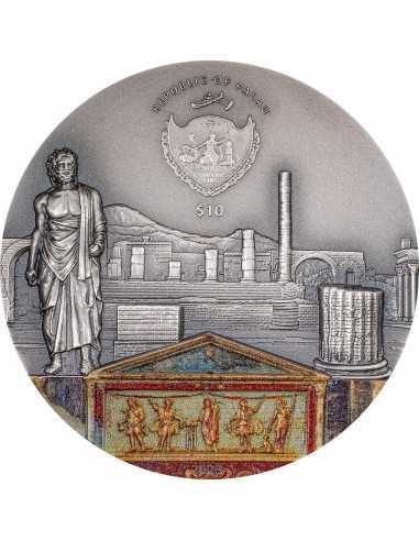POMPEII VOLCANO ERUPTION Fury of Nature 2 Oz Silver Coin 10$ Palau 2023 - Coins & More - Palau