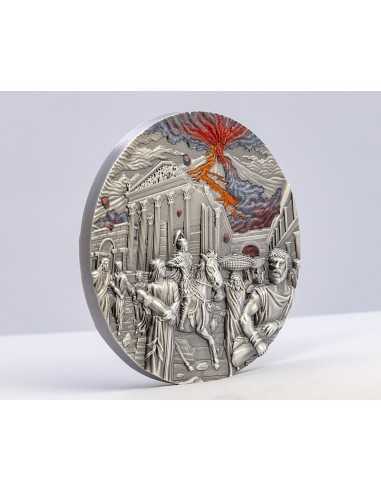 POMPEII VOLCANO ERUPTION Fury of Nature 2 Oz Silver Coin 10$ Palau 2023 - Coins & More - Palau