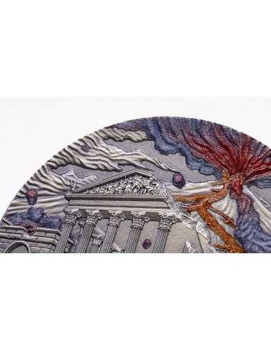 POMPEII VOLCANO ERUPTION Fury of Nature 2 Oz Silver Coin 10$ Palau 2023 - Coins & More - Palau