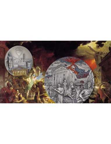 POMPEII VOLCANO ERUPTION Fury of Nature 2 Oz Silver Coin 10$ Palau 2023 - Coins & More - Palau
