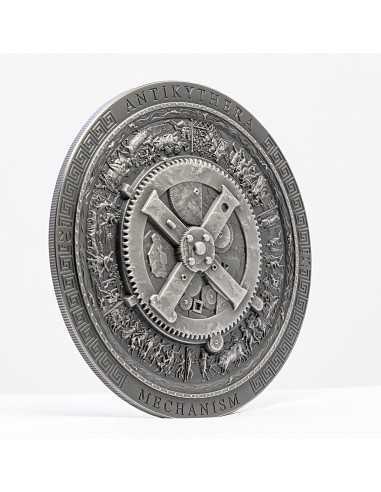 ANTIKYTHERA MECHANISM Antiqued Archeology Symbolism 3 Oz Silver Coin 20$ Cook Islands 2023 - Coins & More - Cook Islands