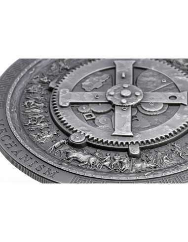ANTIKYTHERA MECHANISM Antiqued Archeology Symbolism 3 Oz Silver Coin 20$ Cook Islands 2023 - Coins & More - Cook Islands
