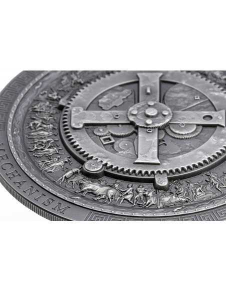 ANTIKYTHERA MECHANISM Antiqued Archeology Symbolism 3 Oz Silver Coin 20$ Cook Islands 2023 - Coins & More - Cook Islands