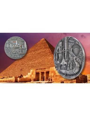 EGYPTIANS Afterlife Rites of Passage 2 Oz Silver Coin 10$ Palau 2023 - Coins & More - Palau