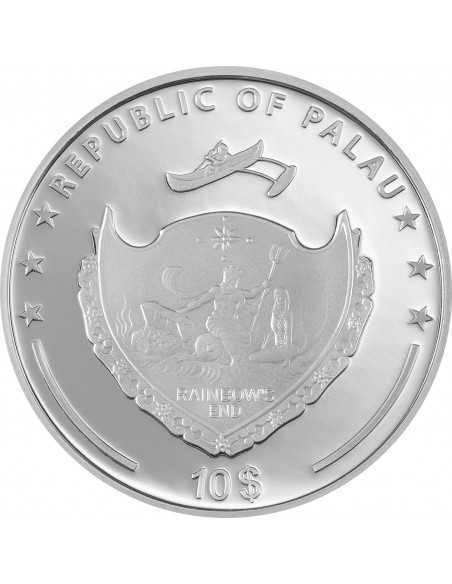 FORGET ME NOT Flowers and Leaves 1 Oz Silver Coin 10$ Palau 2023 - Coins & More - Palau
